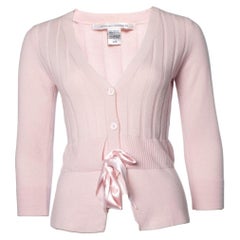 Diane Von Furstenberg, Pink cardigan with ribbon