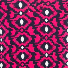 Diane Von Furstenberg Pink/navy Blue Printed Knit Full Sleeve Mini Dress S