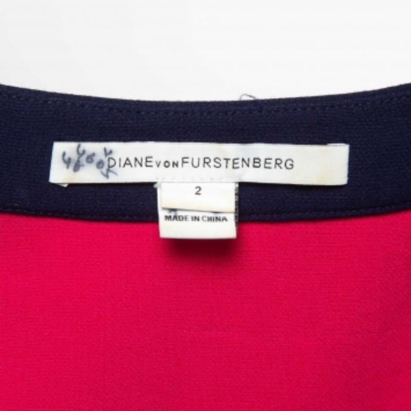 Diane von Furstenberg Rosa/Orange Krepp-Wickelminikleid S (Rot) im Angebot