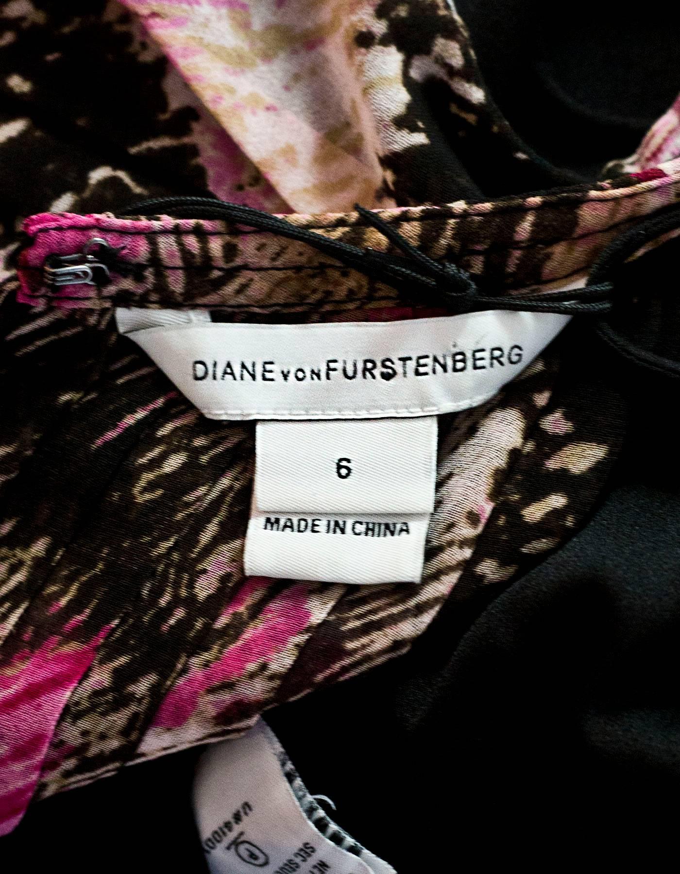 Diane von Furstenberg Pink Pleated Ria Dress Sz 6 NWT In Excellent Condition In New York, NY