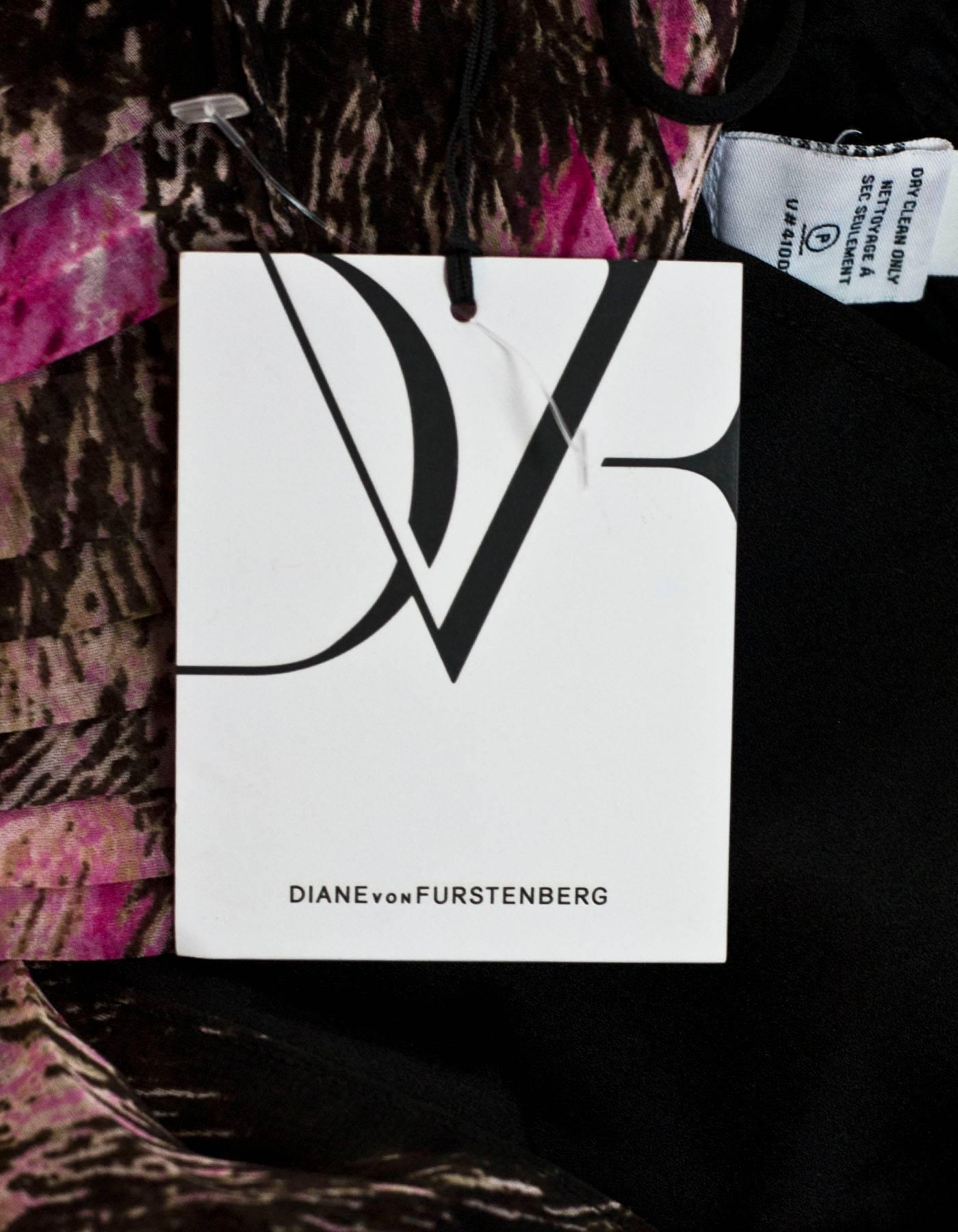 Diane von Furstenberg Pink Pleated Ria Dress Sz 6 NWT 2
