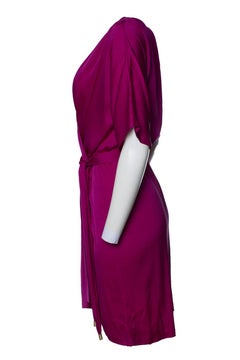 Diane Von Furstenberg, pink silk dress with belt