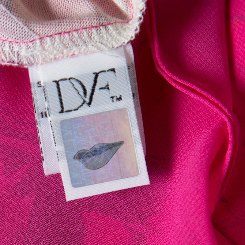 Diane Von Furstenberg Pink Silk Eden Garden Printed Davina Maxi Dress S In Good Condition In Dubai, Al Qouz 2