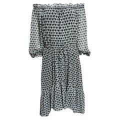 Diane von Furstenberg Printed Knee Length Dress in Multicolor Silk