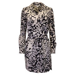 Vestido camisero estampado «Prita» de Diane Von Furstenberg, de seda blanca
