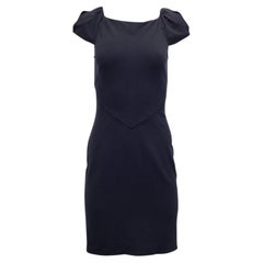 Mini-robe à manches bouffantes Diane Von Furstenberg en viscose bleu marine