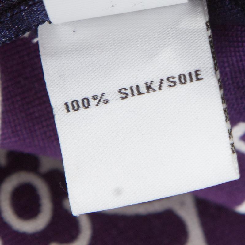 Black Diane Von Furstenberg Purple Asterisk Meadow Printed Silk Jersey Sirena Dress M