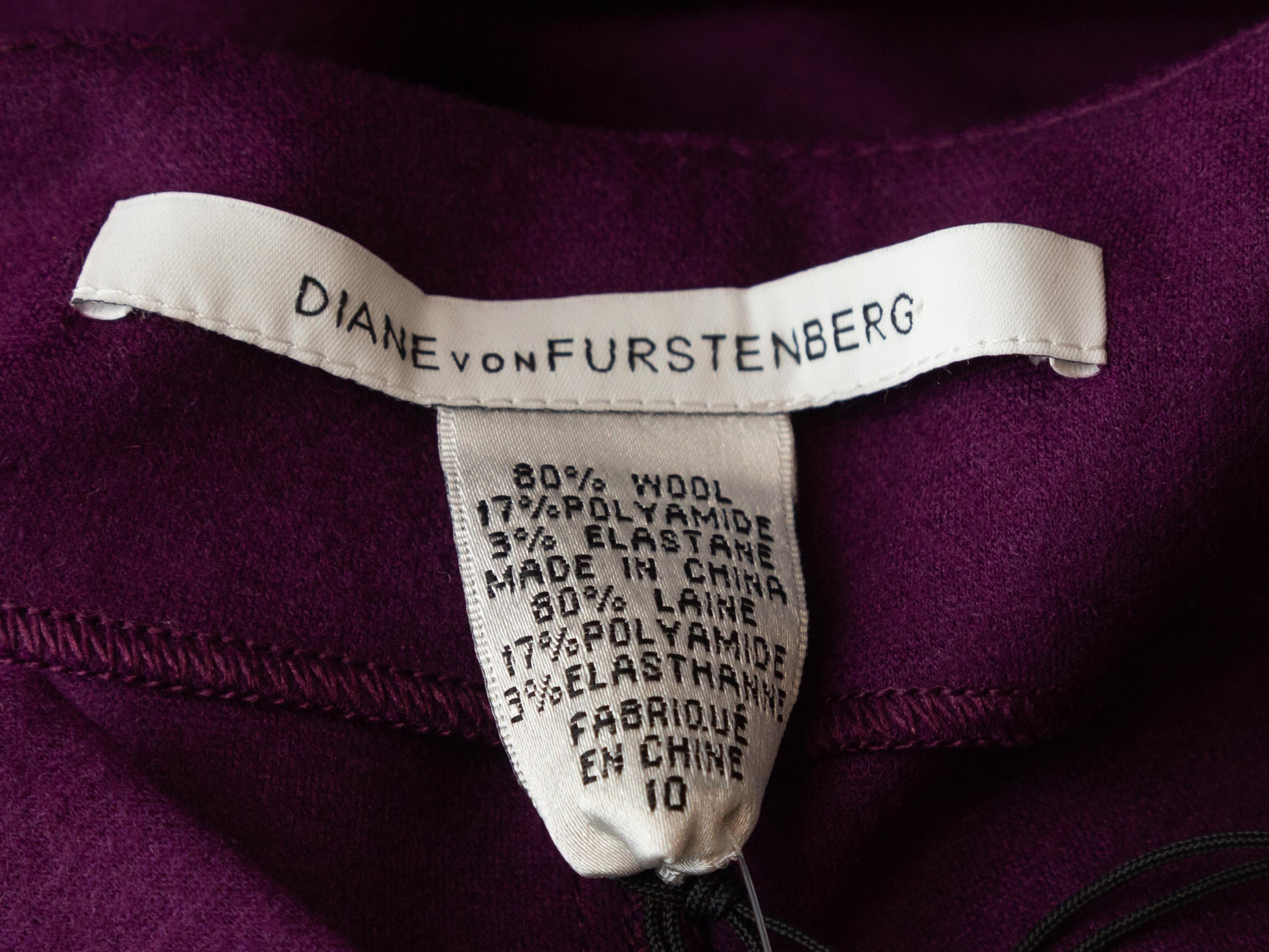 Diane Von Furstenberg Purple 'Aurora' Wool Dress In Excellent Condition In New York, NY