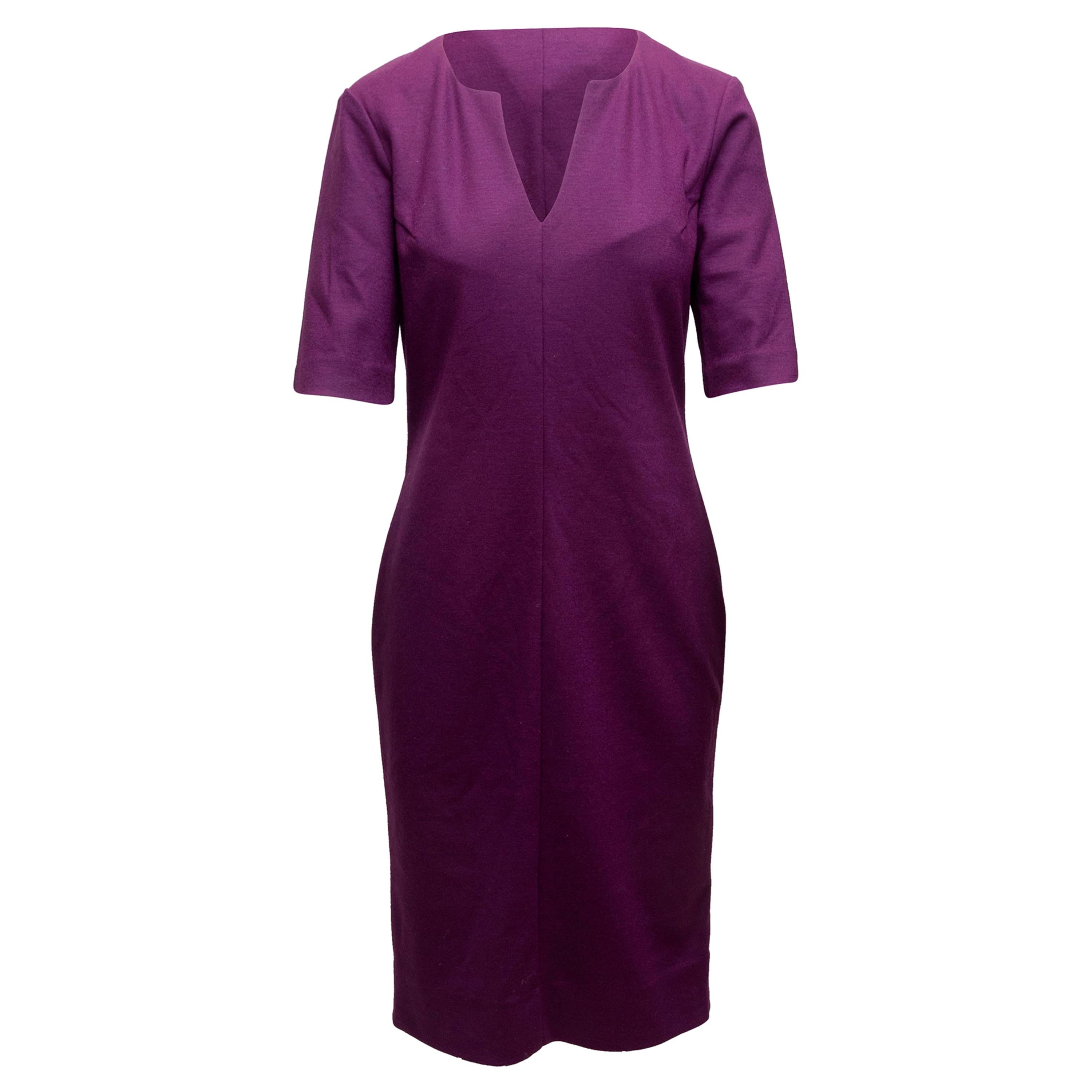 Diane Von Furstenberg Purple 'Aurora' Wool Dress