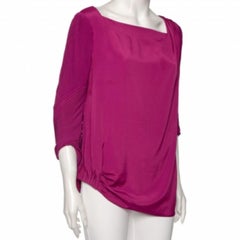 Diane von Furstenberg Camicetta Cebolla con maniche a pieghe in crepe viola L.L.A.