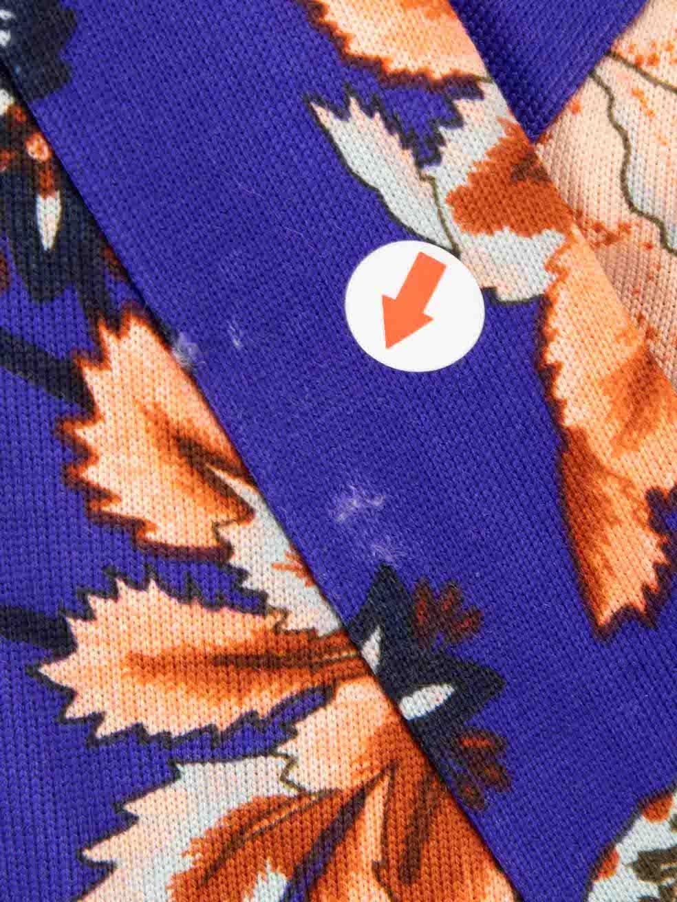 Women's Diane Von Furstenberg Purple Floral Print Dress Size S For Sale