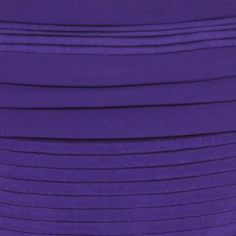 Diane von Furstenberg Purple Pleated Silk Square Neck Merle Dress S For Sale 1