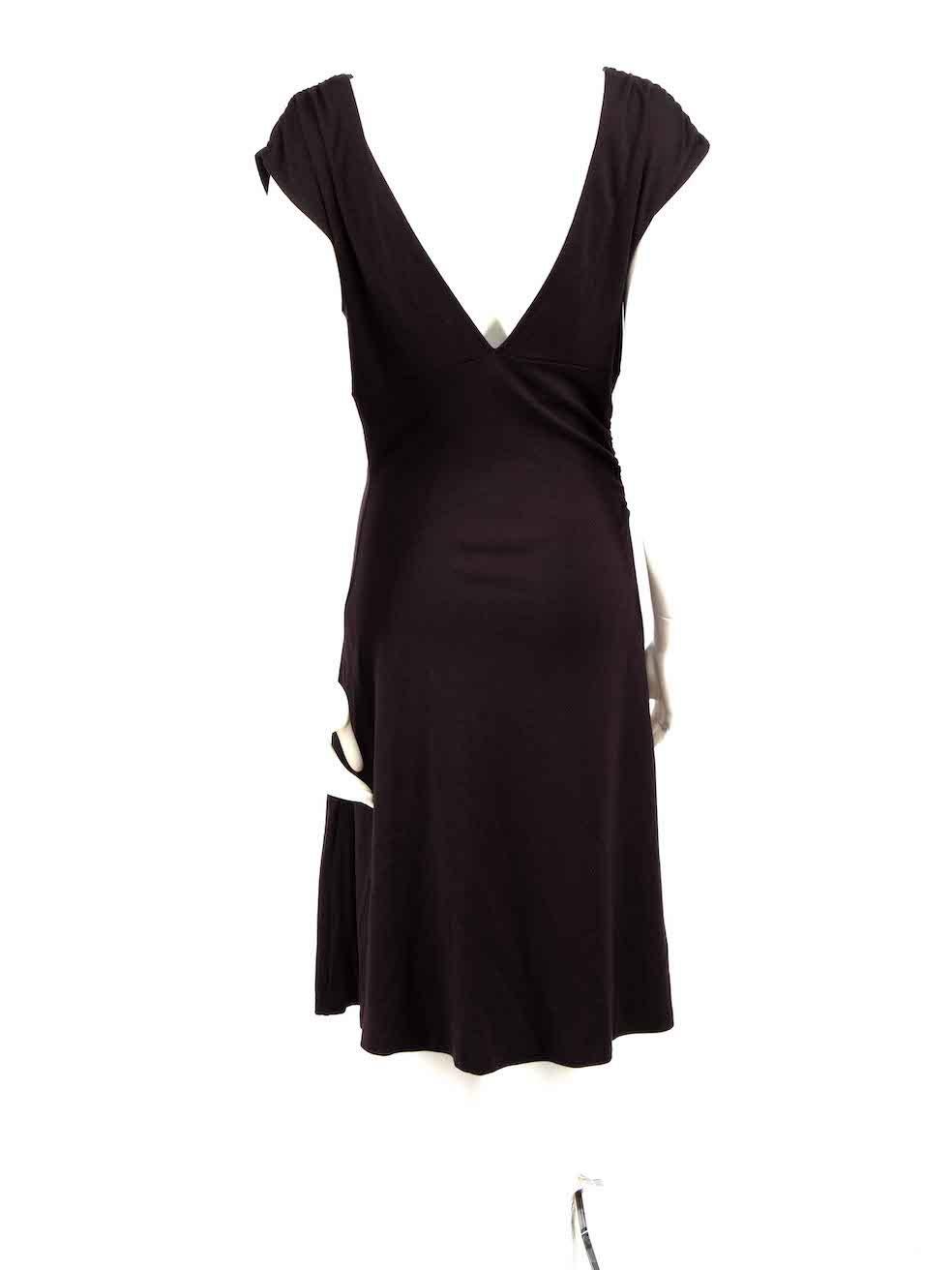 Diane Von Furstenberg Purple Wool V-Neck Dress Size XXL In Good Condition For Sale In London, GB