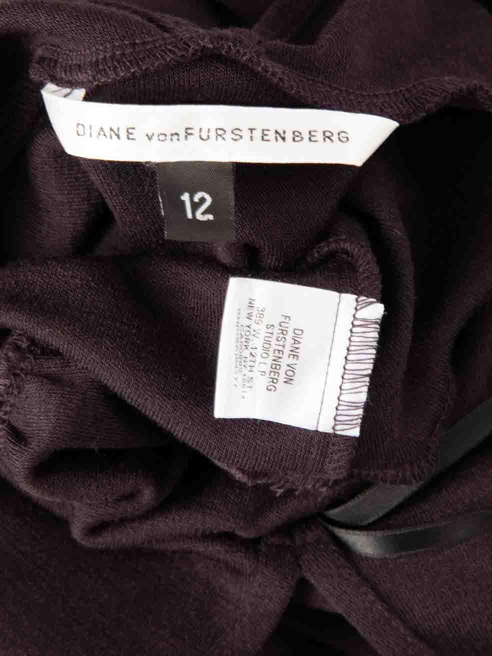 Women's Diane Von Furstenberg Purple Wool V-Neck Dress Size XXL For Sale