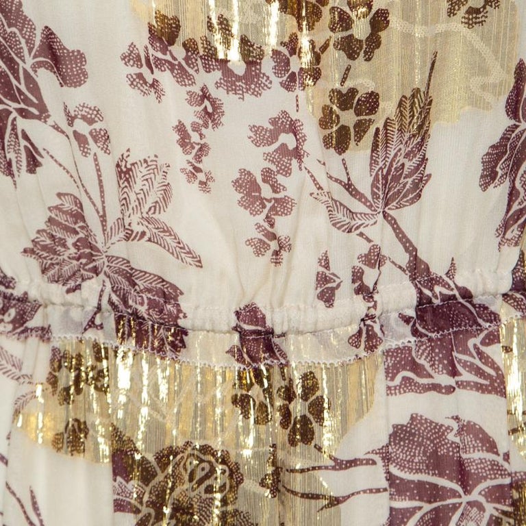 Haut Diane Von Furstenberg (DVF) Rebekah - Soie Métallisée Imprimé Raisins - Taille 12 - Neuf Avec étiquette