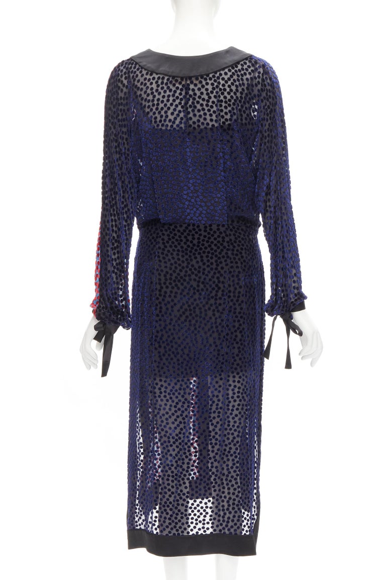 Robe Fille Sugar Plum Taille 8 – Marine Mousseline à Pétales Et Pois – Livraison USA Offerte