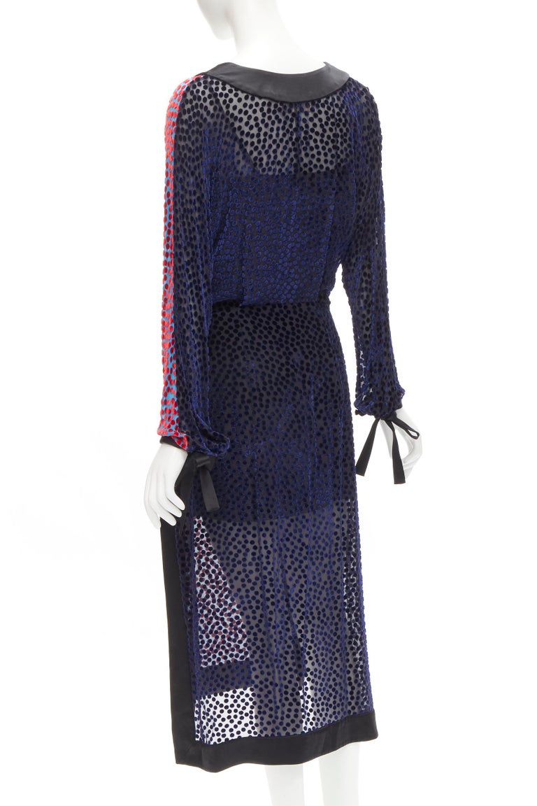 Blue Tulle Robe de fille à plusieurs niveaux avec nœuds Col rond