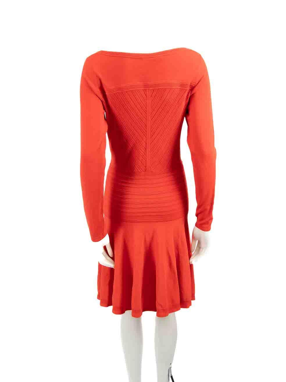 Diane Von Furstenberg Red Delta Knee Length Dress Size S In Excellent Condition For Sale In London, GB