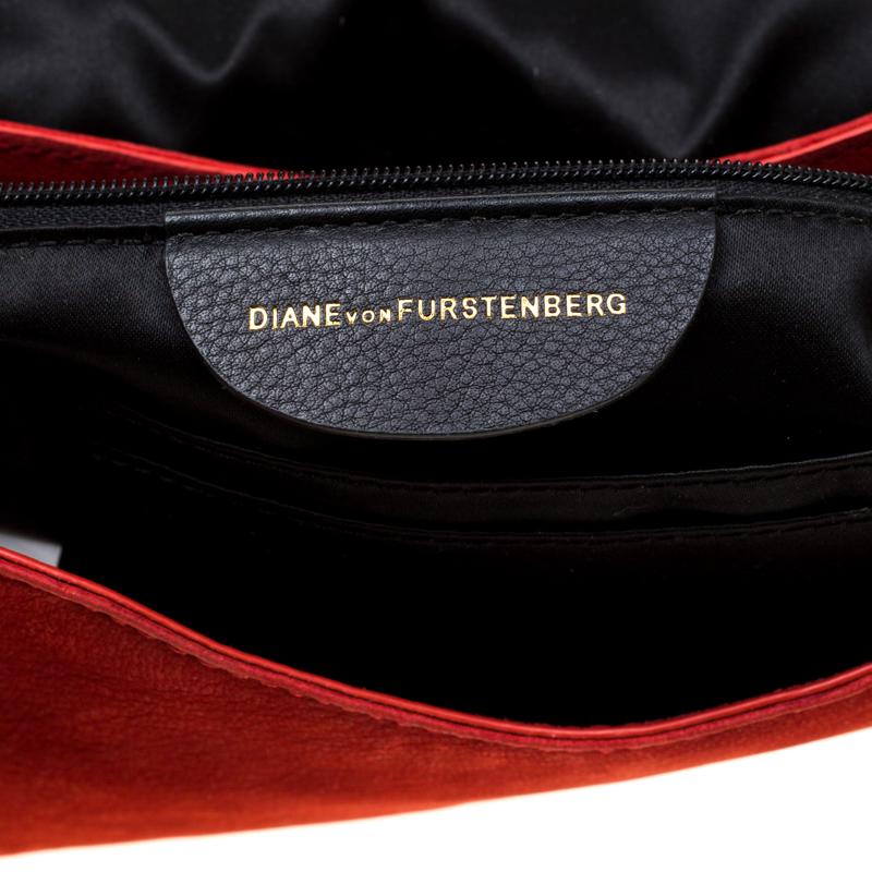 Diane Von Furstenberg Red Nubuck Leather Bullseye Crossbody Bag 3
