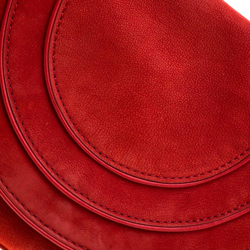 Diane Von Furstenberg Red Nubuck Leather Bullseye Crossbody Bag 1