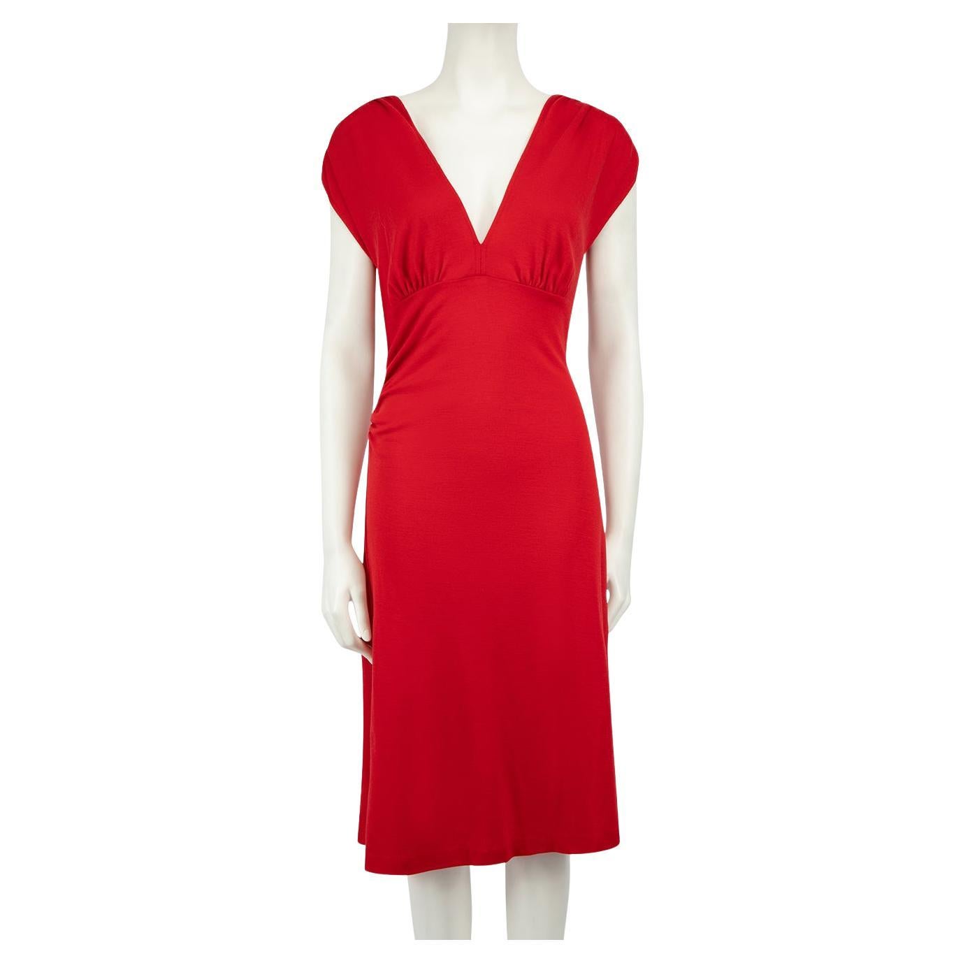 Diane Von Furstenberg Rotes knielanges Kleid aus Wolle Größe XXL