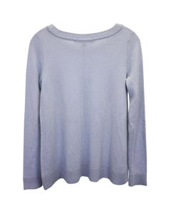 Diane Von Furstenberg Round-Neck Sweater in Light Blue Cashmere