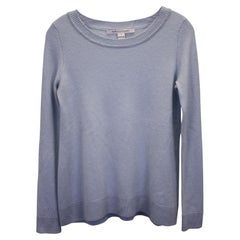 Diane Von Furstenberg Round-Neck Sweater in Light Blue Cashmere