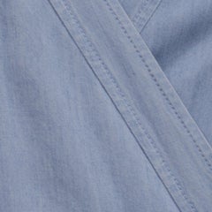 Diane von Furstenberg Savion Collared Chambray Wrap Dress in Light Blue Rayon