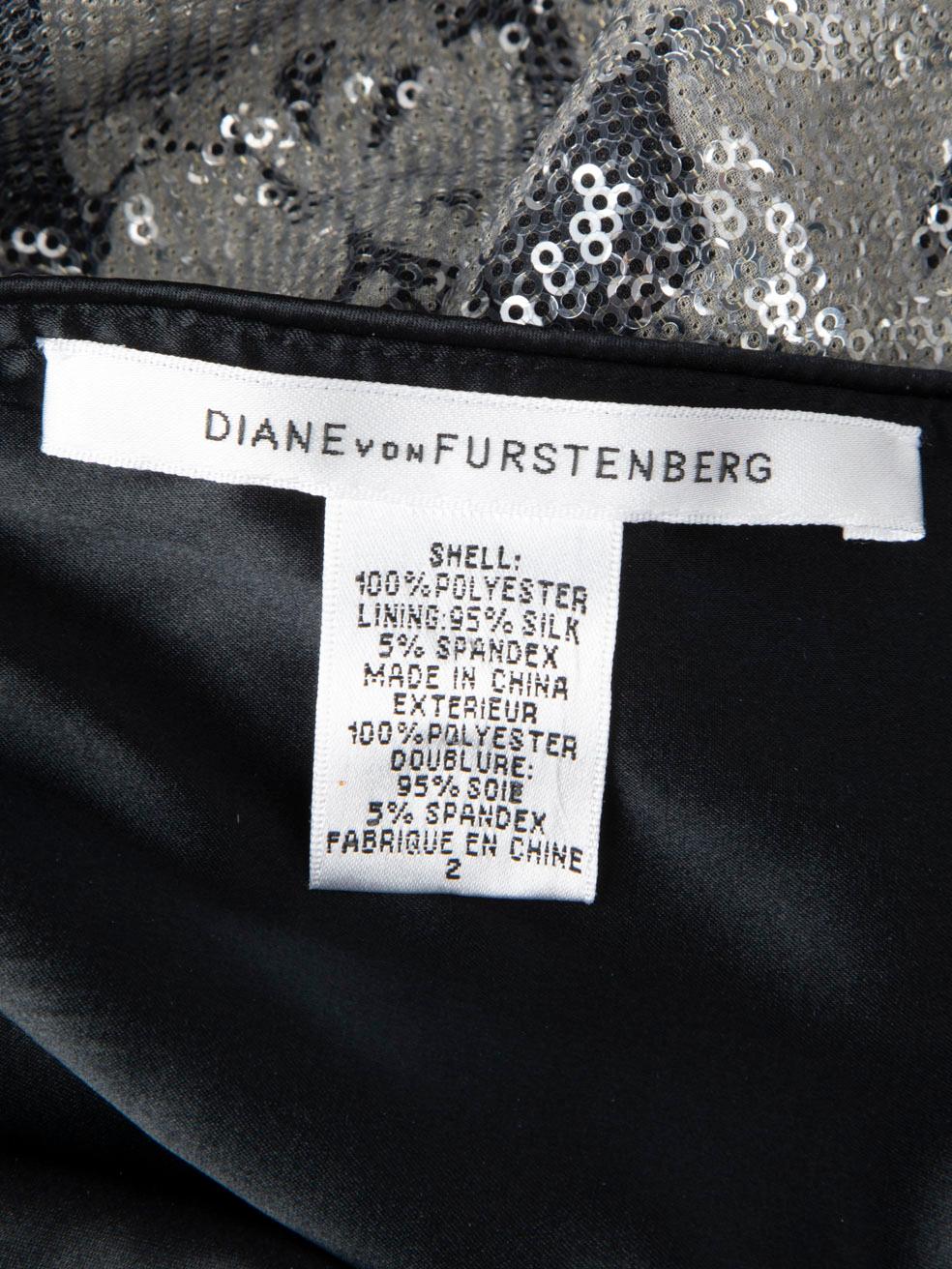 Women's Diane Von Furstenberg Sequin Abstract Wrap Dress Size XS