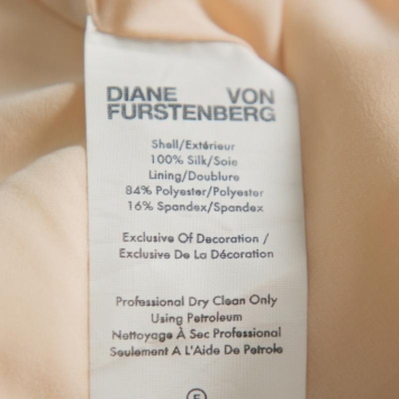 Diane Von Furstenberg Sequin Embellished Silk One Shoulder Midi Dress XS For Sale 1