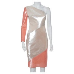 Diane Von Furstenberg Sequin Embellished Silk One Shoulder Midi Dress XS