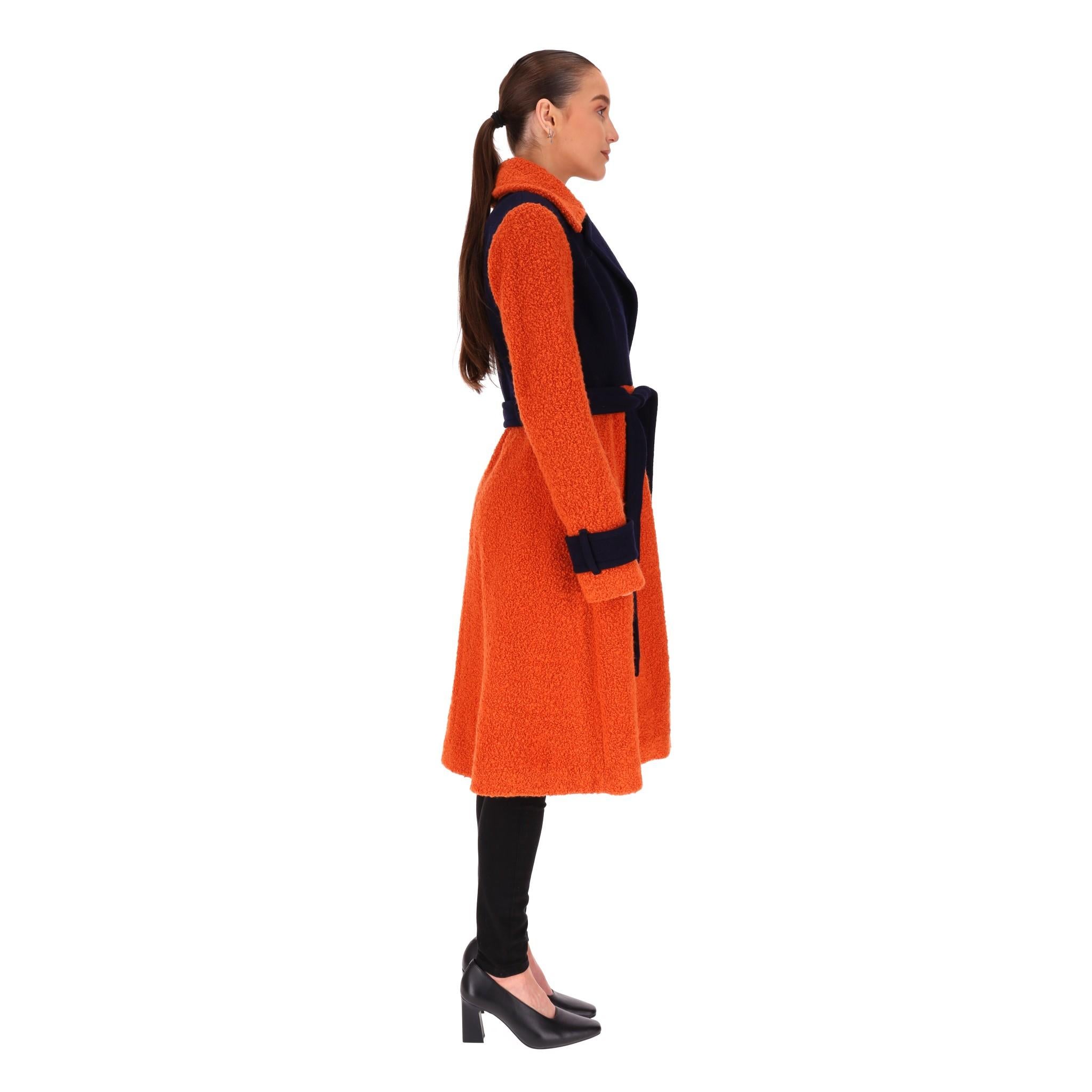 Red Diane Von Furstenberg Shearling Coat For Sale