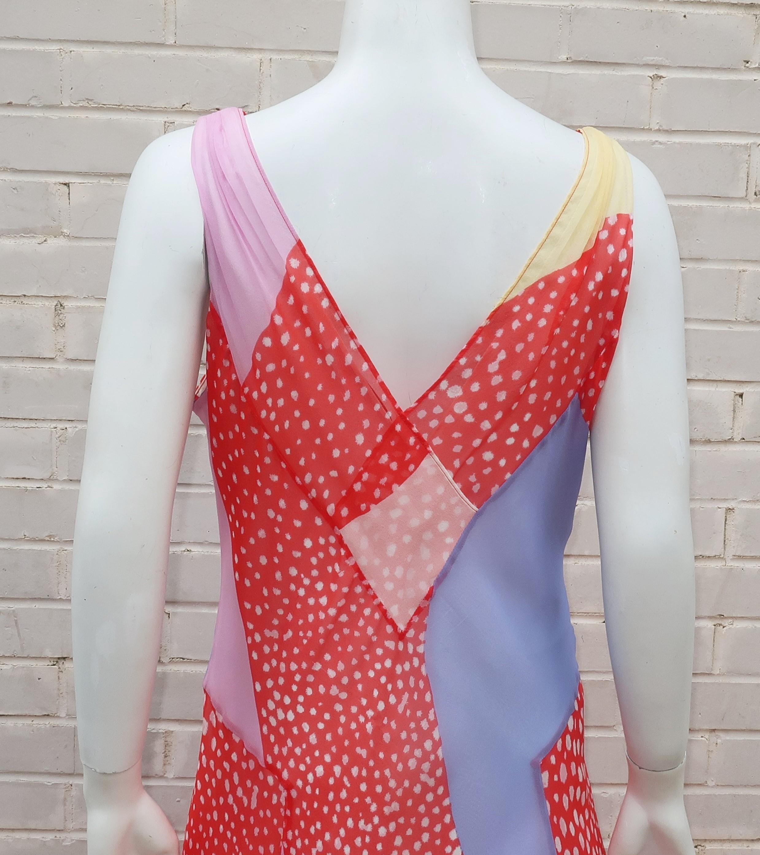 Diane Von Furstenberg Silk Chiffon Patchwork Handkerchief Dress 4