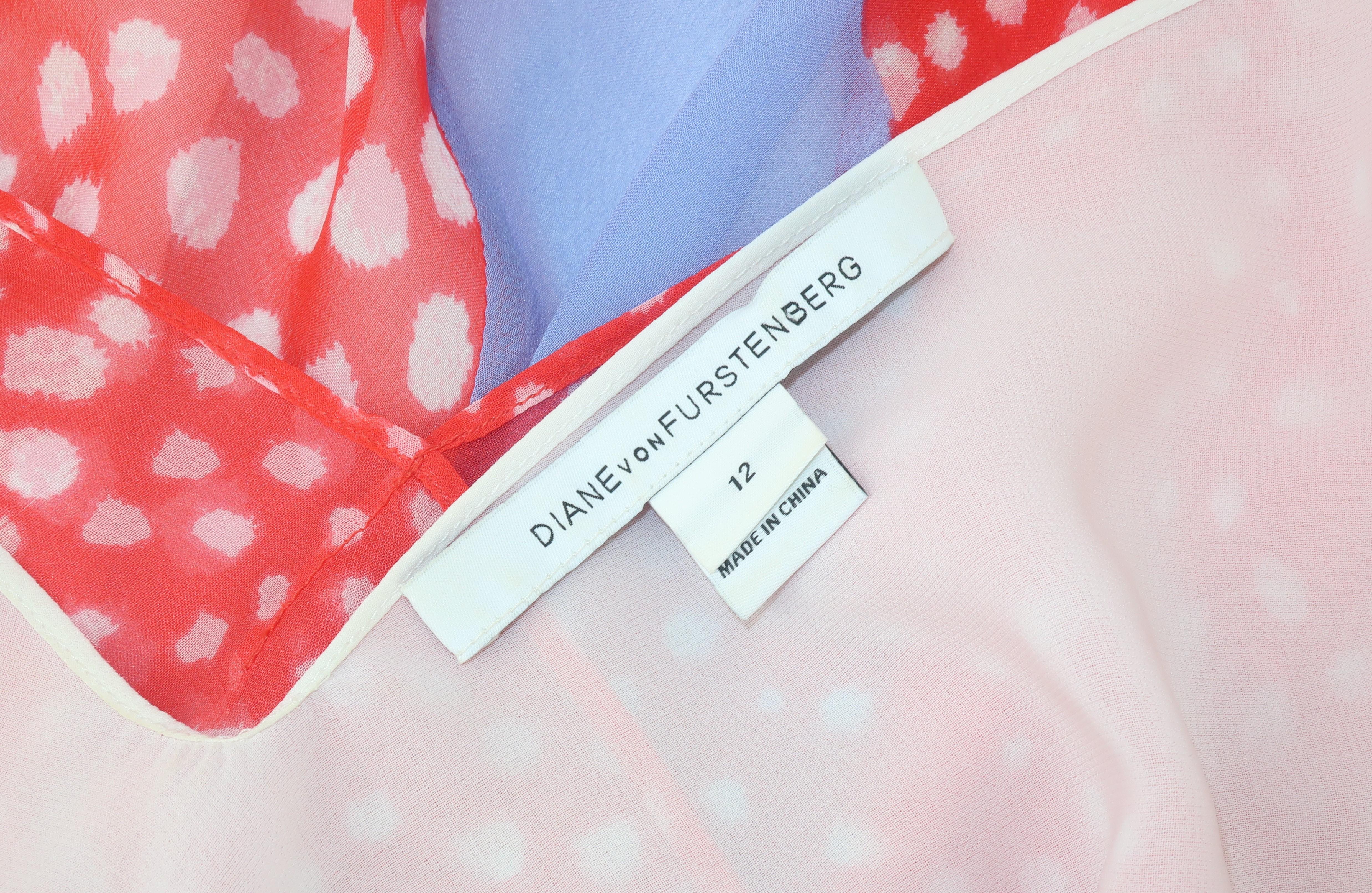 Diane Von Furstenberg Silk Chiffon Patchwork Handkerchief Dress 5