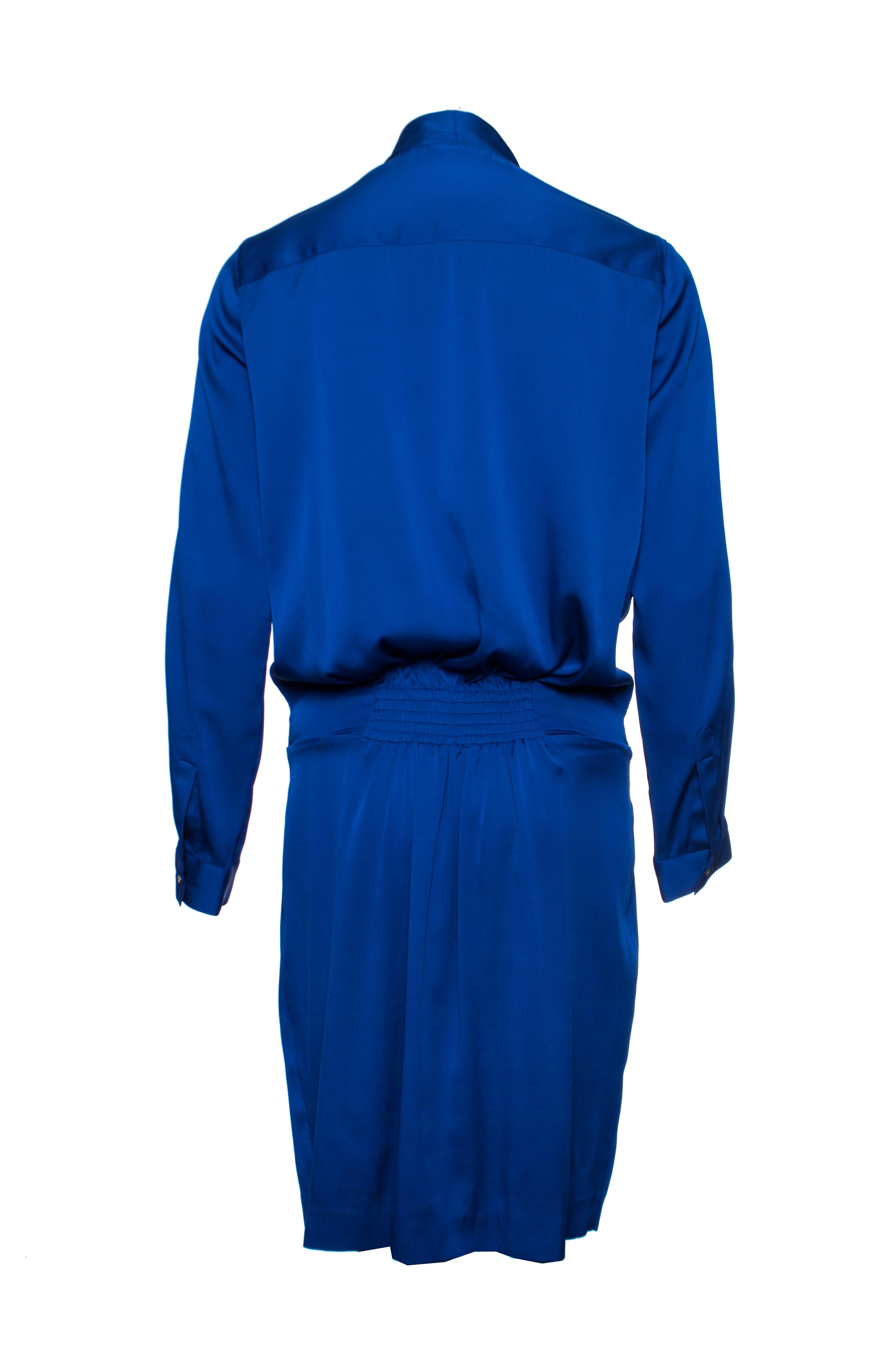 Blue Diane von Furstenberg, silk dress in cobalt blue For Sale