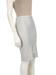 Diane Von Furstenberg Silver Bodycon Knee Length Skirt Size XXS