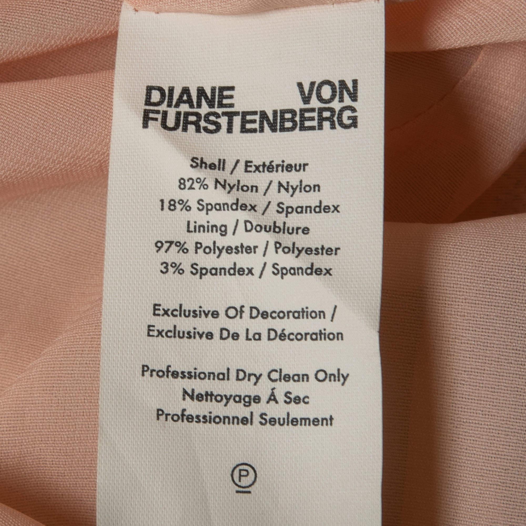 Diane Von Furstenberg Silver Sequined Midi Dress L 2
