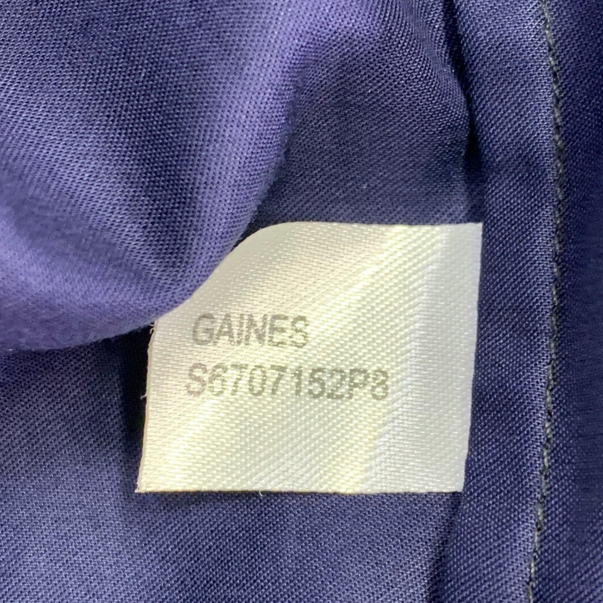 Women's DIANE VON FURSTENBERG Size 10 Gaines Purple Blue Cotton Pleated Wrap Casual Top