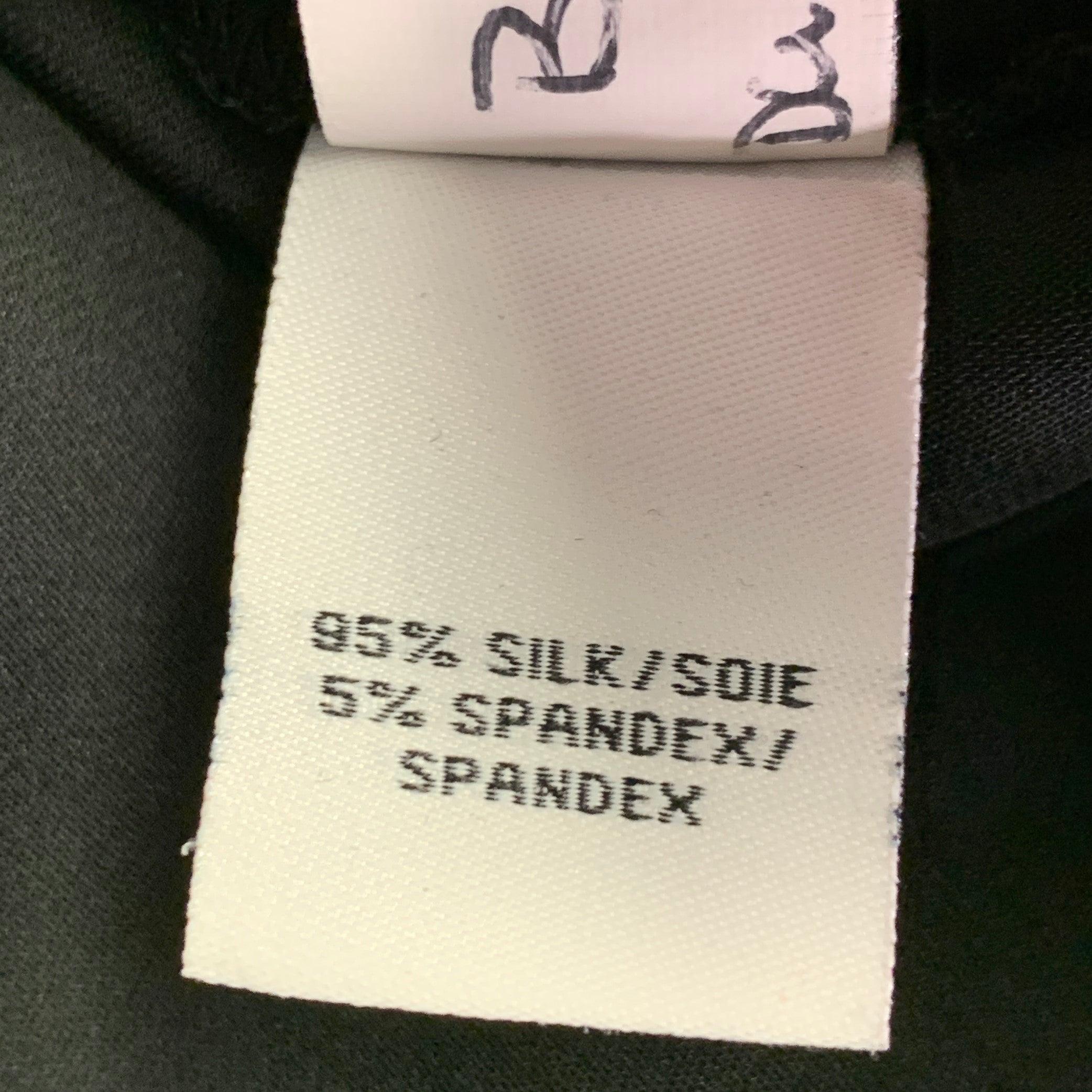 DIANE VON FURSTENBERG Size 6 Black Silk Blend Half Placket Shirt For Sale 3