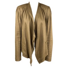 DIANE VON FURSTENBERG - Veste ouverte sur le devant en lin mélangé olive, taille 8