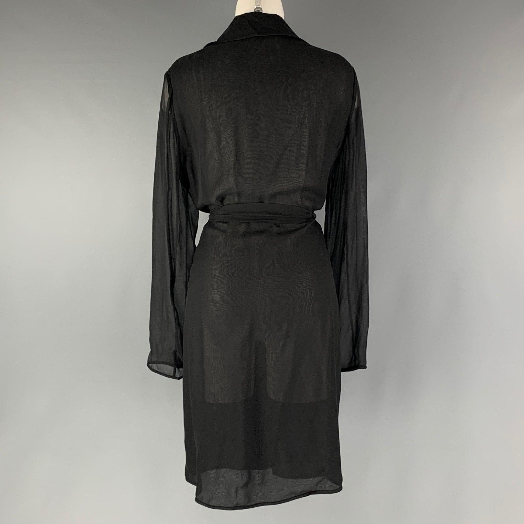 Nero DIANE VON Furstenberg Taglia S Trench nero con cintura see through in vendita
