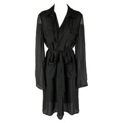 DIANE VON FURSTENBERG Größe S Schwarzer Trenchcoat mit durchsichtiger Gürtel und Gürtel