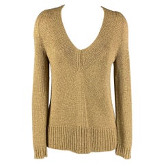 DIANE VON FURSTENBERG Größe S Goldfarbener Strickpullover aus Acetatmischung