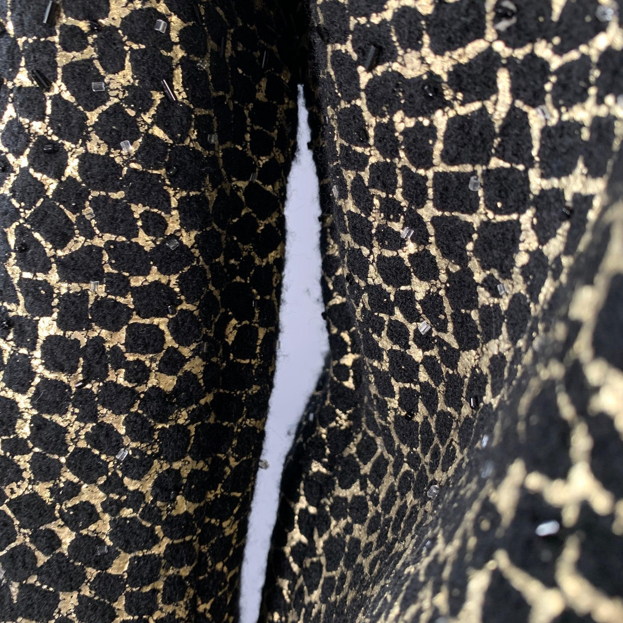 Diane von Furstenberg Giacca Blazer in lana nera e oro Taglia S Joele in vendita 1