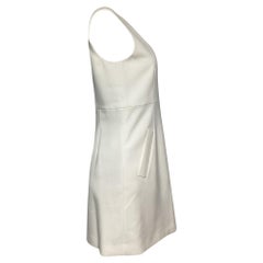 Diane Von Furstenberg Sleeveless Mini Dress w/ Pockets in White Polyester