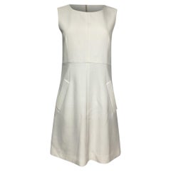 Minivestido sin mangas con bolsillos de Diane Von Furstenberg, en poliéster blanco