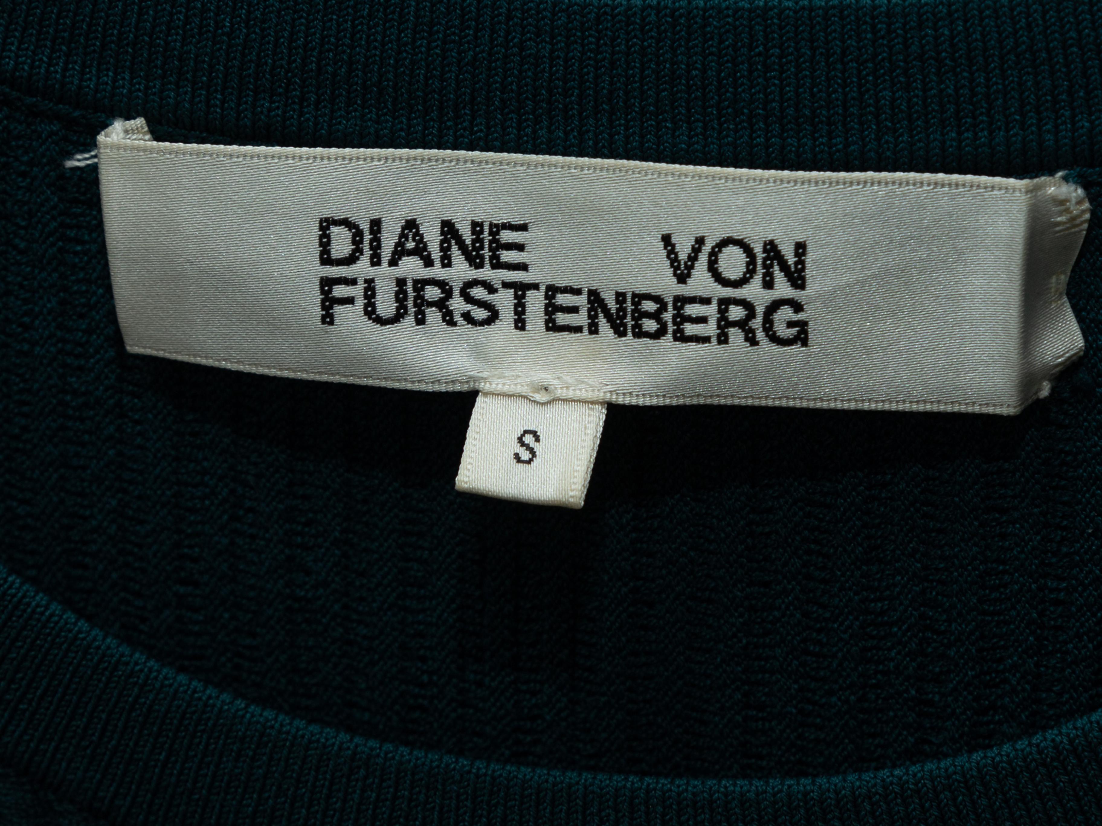 Blue Diane Von Furstenberg Teal Rib Knit Asymmetrical Dress