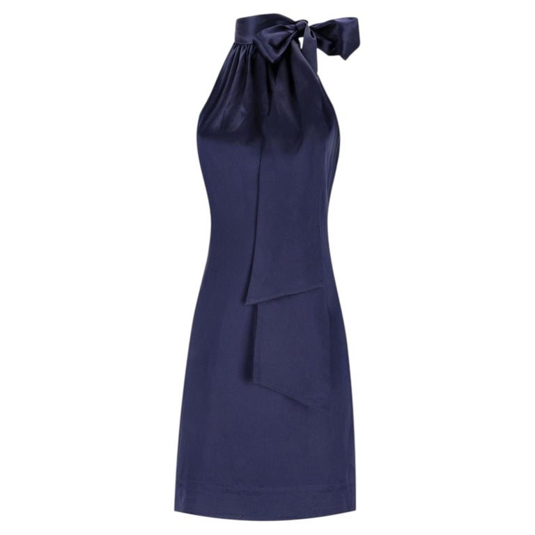 Diane Von Furstenberg Tie-Up Halter Neck Silk Dress For Sale at 1stDibs