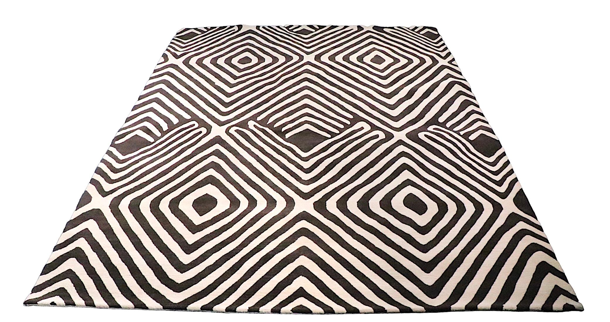 Nepalese Diane Von Furstenberg Tribal Diamond Pattern Carpet for The Rug Company, c 2019
