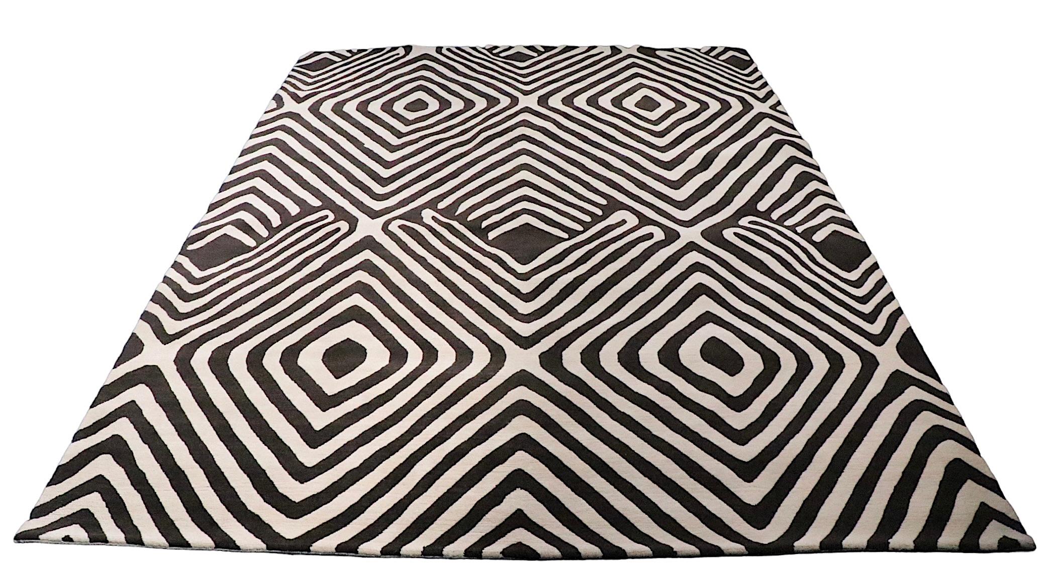 Wool Diane Von Furstenberg Tribal Diamond Pattern Carpet for The Rug Company, c 2019